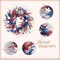 22" Patriotic Front Door Wreath - Red, White, and Blue Glitter Stars & Tassels - Large Americana Wreath for Memorial Day, 4th of July, and Independence Day Decorations